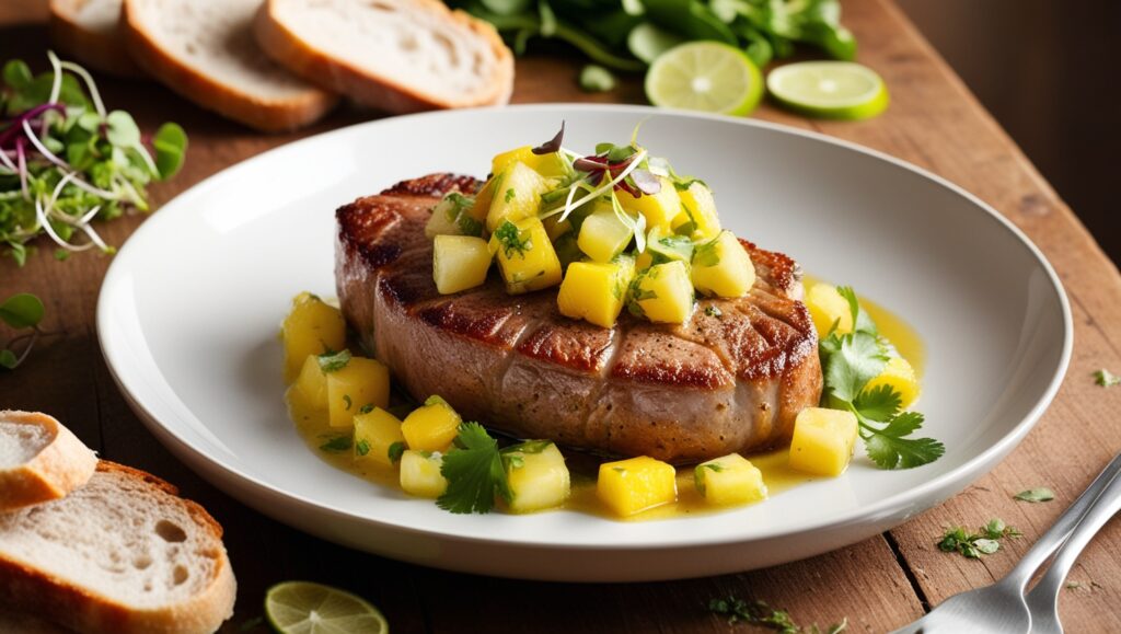 Pan Seared Tenderloin With Pineapple Mango Salsa